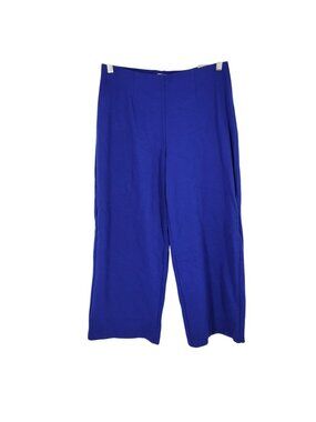 Autres Filles M Wide Leg Crop Pants Cobalt Blue Pull On Minimalist NWT